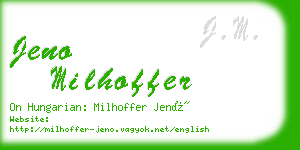 jeno milhoffer business card